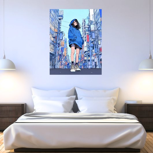 Blue Girl｜Sushi JK Generative ai  Leinwanddruck