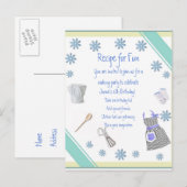 Blue Girls Kochen Party Einladung Postkarte (Vorne/Hinten)