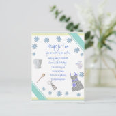 Blue Girls Kochen Party Einladung Postkarte (Stehend Vorderseite)