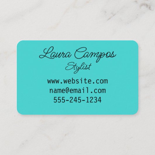 Blue Girly Stylist Music Tape Casette 1980s Visitenkarte (Rückseite)