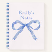 Blue Girly Trendy Funky Coquette Spiral Notizblock (Vorderseite)