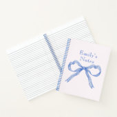Blue Girly Trendy Funky Coquette Spiral Notizblock (Innenseite)