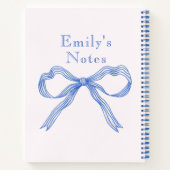 Blue Girly Trendy Funky Coquette Spiral Notizblock (Rückseite)