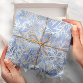 Blue Glam Glitzer Weihnachtsfeiertage Schneeflocke Geschenkpapier