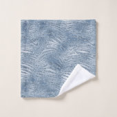 Blue Glam Glitzer Zebra Print Badhandtuch Set (Waschlappen)