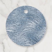 Blue Glam Glitzer Zebra Print Geschenkanhänger (Rückseite)