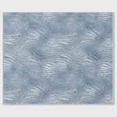 Blue Glam Glitzer Zebra Print Geschenkpapier (Flach)