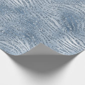 Blue Glam Glitzer Zebra Print Geschenkpapier (Ecke)