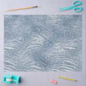 Blue Glam Glitzer Zebra Print Seidenpapier (Basteln)