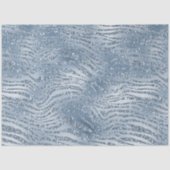 Blue Glam Glitzer Zebra Print Seidenpapier (Vorderseite)