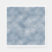 Blue Glam Glitzer Zebra Print Serviette (Vorderseite)