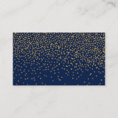 Blue & Glam Gold Confetti Wedding Escort Card Platzkarte (Rückseite)