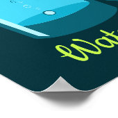 Blue Glass & Carafe - Wasser und Lemon! Poster (Ecke)