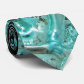 Blue Glass Crocodile Skin Aqua Aquamarines Kunst J Krawatte (Gerollt)