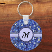 Blue Glass Crystals Monogram Sparkle Schlüsselanhänger (Vorderseite)