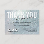 Blue glass DANKE FÜR IHRE GESELLSCHAFTLICHE BESTEL Begleitkarte (Vorderseite)