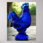 Blue Glass Rooster Poster (Vorne)