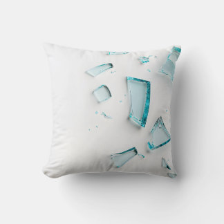 Blue Glass Shatter - Modernes Minimalistisches Kis Kissen