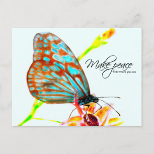 Blue Glassy Tiger Butterfly - Frieden schaffen Postkarte