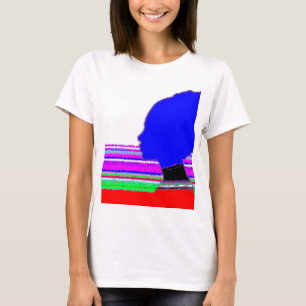 Blue Glitch Profile – Pop Art T‑Shirt T-Shirt