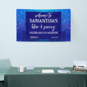 Blue Glitter Bachelorette Party Welcome Sign Banner (Messeveranstaltung)