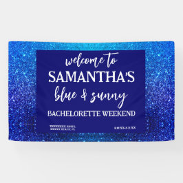 Blue Glitter Bachelorette Party Welcome Sign Banner