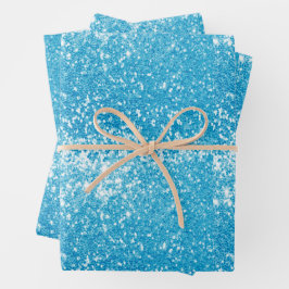 Blue Glitter Geschenkpapier Set