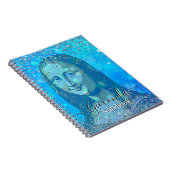 Blue Glitter Leonardo Da Vinci Gioconda Notizblock (Rechte Seite)