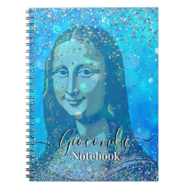Blue Glitter Leonardo Da Vinci Gioconda Notizblock