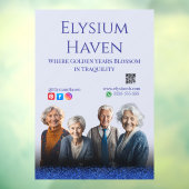 Blue Glitter Seniors Care Homes Peace Love Family Fensteraufkleber (Blatt 3)