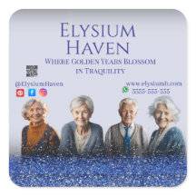 Blue Glitter Seniors Care Homes Peace Love Family