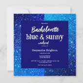 Blue Glitter Weekend Bachelorette Party Invitation Einladung (Vorderseite)