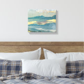Blue & Glittering Gold Landschaft Canvas Print Leinwanddruck (Insitu (Schlafzimmer))