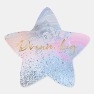 Blue Glitz Sparkle Stern-Aufkleber