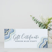 Blue Glitzer Agate Geode Geschenkgutschein (Stehend Vorderseite)