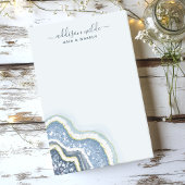 Blue Glitzer Agate Geode Luxe Business Post-it Klebezettel