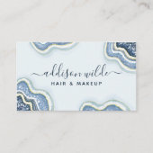 Blue Glitzer Agate Geode Luxe Chic Business Card Visitenkarte (Vorderseite)