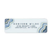 Blue Glitzer Agate Geode Luxe Rücksendeadresse (Vorne)