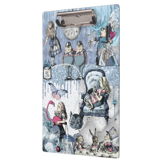 Blue Glitzer Alice im Wunderland Klemmbrett (Links)