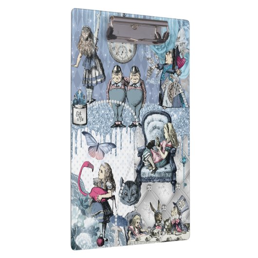 Blue Glitzer Alice im Wunderland Klemmbrett (Rechts)