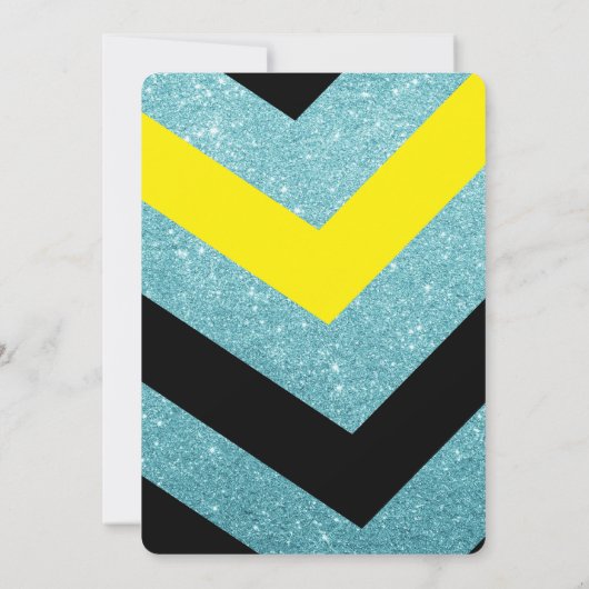 Blue Glitzer Ananas Chic Polterabend Einladung (Rückseite)