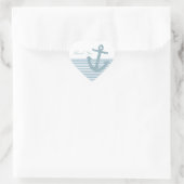 Blue Glitzer Anchor Herz-Aufkleber (Tasche)