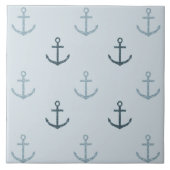 Blue Glitzer Anchors Fliese (Vorderseite)