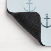 Blue Glitzer Anchors Mousepad (Ecke)