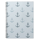 Blue Glitzer Anchors Notizblock (Vorderseite)