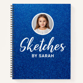 Blue Glitzer Artist Sketchbook Notebook Notepad Notizblock