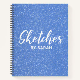 Blue Glitzer Artist Sketchbook Notebook Notepad Notizblock