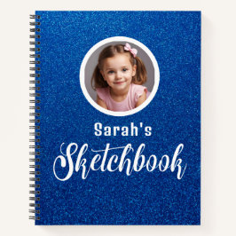 Blue Glitzer Artist Sketchbook Notebook Notepad Notizblock