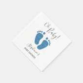 Blue Glitzer Baby Feet Babydusche Serviette (Ecke)