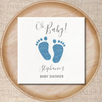Blue Glitzer Baby Feet Babydusche